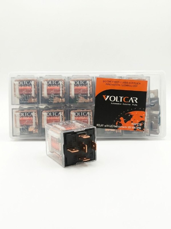 رله بوق 5 فیش 80 آمپر 12 ولت تمام مس VOLTCAR